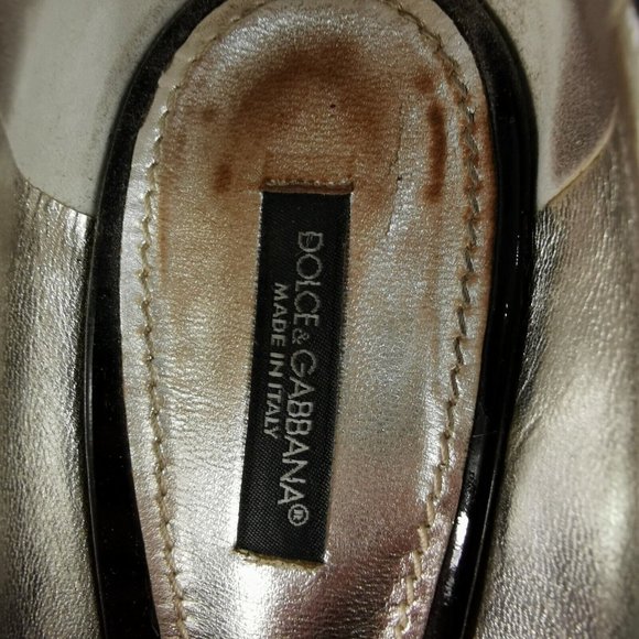 D&G Dolce Gabbana Black Patent Leather Open Toe Shoes High Heel 38 UK 5 RRP £242 - Picture 7 of 9